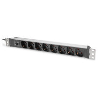 DIGITUS 8-Fach Steckdosenleiste 1HE PDU, IEC C14 St. IT