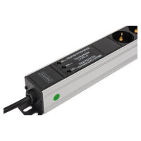DIGITUS Steckdosenleiste 9-fach 19" Alu. 1HE 2m schwarz