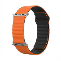 Premium Armband für Apple Watch, Orange/Schwarz,...
