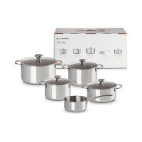 Le Creuset 3-Ply Plus Topfset fünfteilig, silber