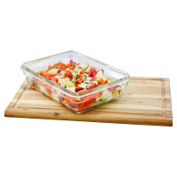 Emsa N10511 Clip & Close Glas Frischhaltedosen-Set 3-teilig Transparent/Rot