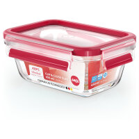 Emsa N10405 Clip & Close Glas Frischhaltedose 0.45 L Transparent/Rot