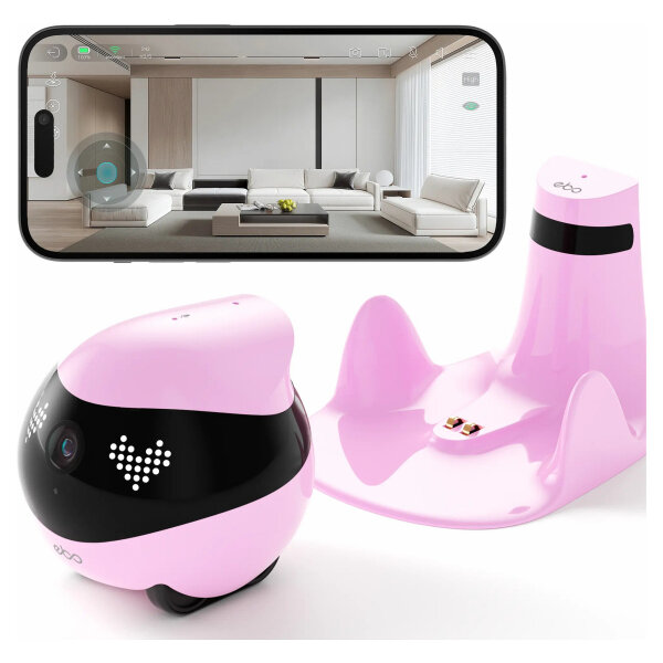 ENABOT EBO Air 2 Haustierroboter 2K Kamera Nachtsicht WLAN App Pink
