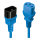 LINDY IEC-Netzverlängerung C14 - C13 blau 1m