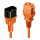 LINDY IEC-Netzverlängerung C14 - C13 orange 1m