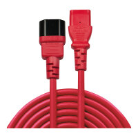 LINDY IEC-Netzverlängerung C14 - C13 rot 1m