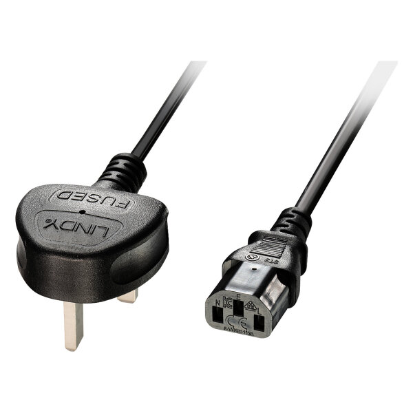 LINDY IEC-Netzkabel UK IEC-320 C13 5A 3 Pin 2m