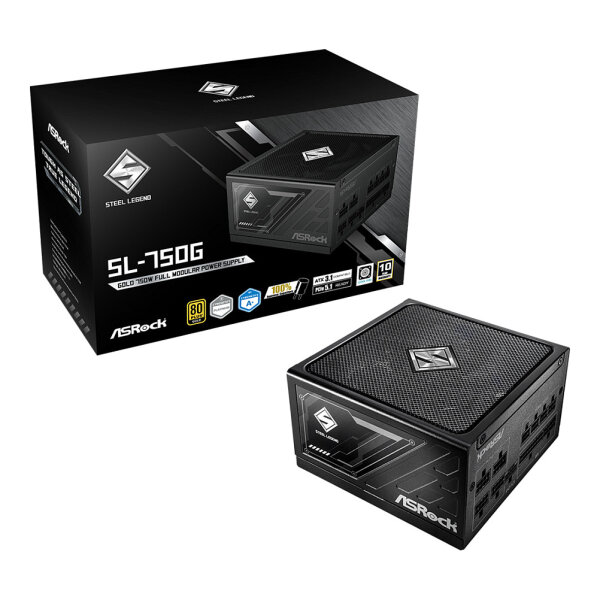 750W ASRock Steel Legend SL-750G 750W ATX 80+ Gold black retail