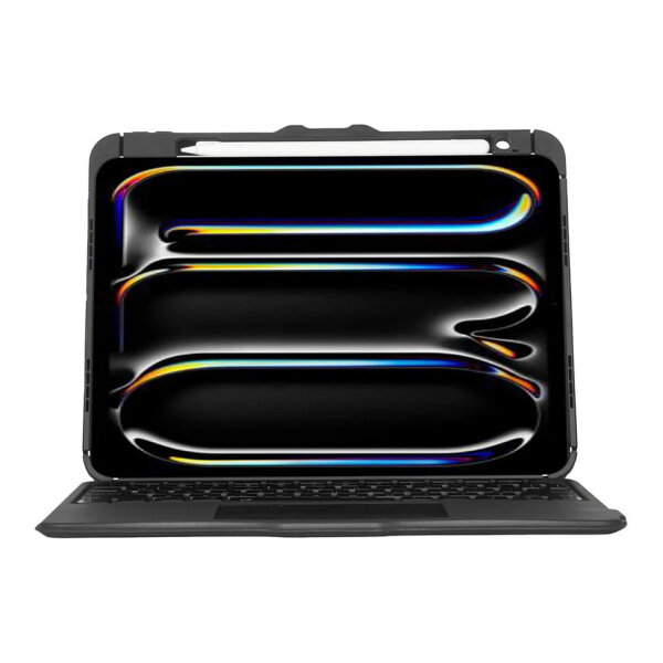TARGUS Versavu - Tastatur und Foliohlle - hinterleuchtet - kabellos - Bluetooth 5.0 - QWERTY - Spanisch - Schwarz