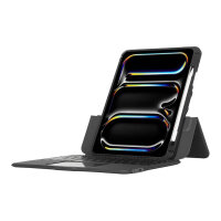 TARGUS Versavu - Tastatur und Foliohlle - hinterleuchtet - kabellos - Bluetooth 5.0 - QWERTY - Spanisch - Schwarz