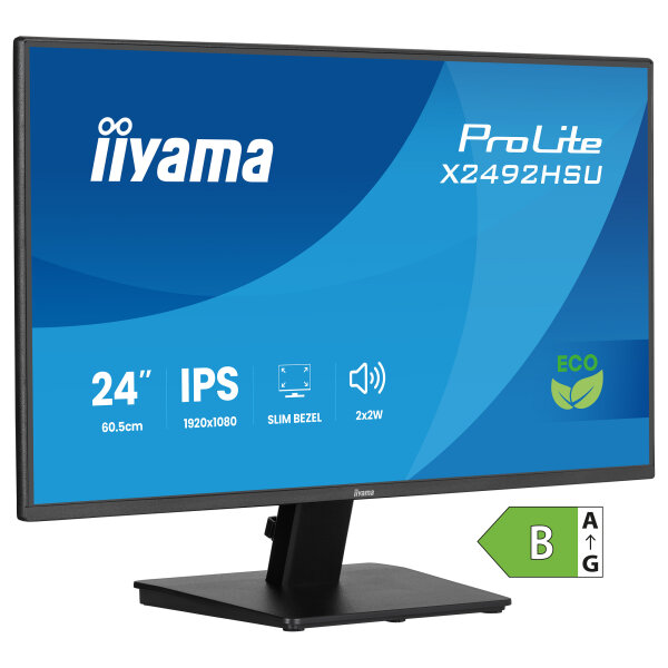 IIYAMA 60.5cm (24") X2492HSU-B1 16:10 HDMI+DP+2xUSB IPS