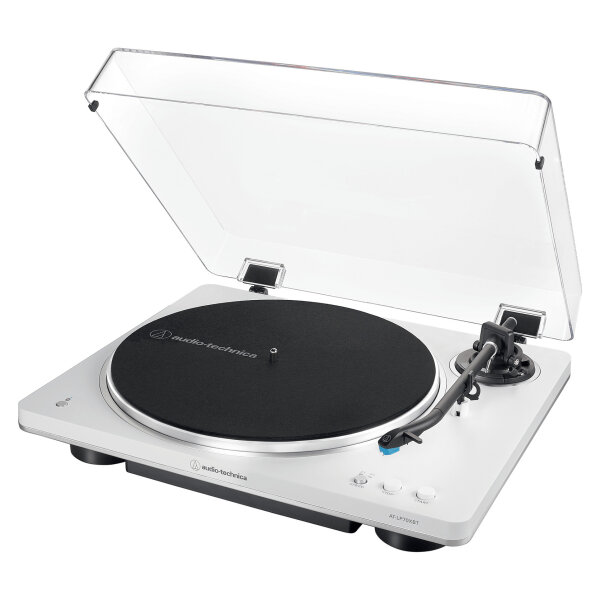 Audio Technica AT-LP70XBTWS (wei/silber, Integrierter Phono-Vorverstrker, Bluetooth, Vollautomat, Riemenantrieb)
