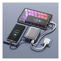 4smarts Powerbank Pocket Dual Cord 20000mAh 22.5W, spacegrau
