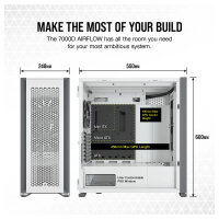 Corsair 7000D Airflow White Full Tower Gaming Gehäuse mit Glas Seitenfenster