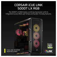CORSAIR Midi 5000T LX RGB (Tempered Glass) Black