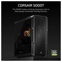 CORSAIR Midi 5000T (Tempered Glass) Black