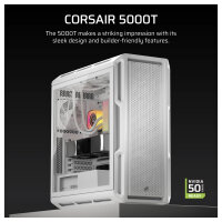 CORSAIR Midi 5000T (Tempered Glass) White