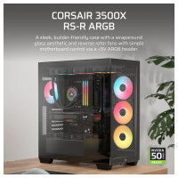 CORSAIR Midi 3500X RSR ARGB (Tempered Glass) Black