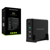 CONCEPTRONIC Ladegerät 4Port 3xUSB-A/1xC Desk 65WPD3.0 sw