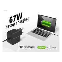 CONCEPTRONIC Ladegerät 1Port GaN USB-C Desk 67WPD3.0/PPS sw