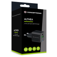 CONCEPTRONIC Ladegerät 2Port GaN USB-C/-A 20WPD3.0/PPS sw
