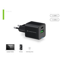 CONCEPTRONIC Ladegerät 2Port GaN USB-C/-A 20WPD3.0/PPS sw