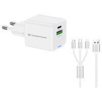 CONCEPTRONIC Ladegerät 2Port GaN 3-in-1 33WPD3.0/PPS ws