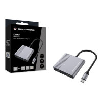 CONCEPTRONIC 4-1 Dock USB-C->2xHDMI/USB-A/100WPD 25cm gr