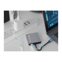 CONCEPTRONIC 4-1 Dock USB-C->2xHDMI/USB-A/100WPD 25cm gr