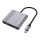 CONCEPTRONIC 4-1 Dock USB-C->2xHDMI/USB-A/100WPD 25cm gr