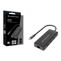 CONCEPTRONIC 7-1 Dock USB-C->2xHDMI/3xUSB-A/GbE/+ 25cm gr