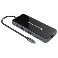 CONCEPTRONIC 12-1 Dock USB-C->2xHDMI/3xUSB-A/AUX/+ 25cm gr