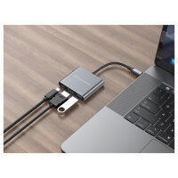 CONCEPTRONIC 3-1 Dock USB-C->HDMI/USB-A/100WPD 25cm gr