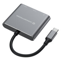 CONCEPTRONIC 3-1 Dock USB-C->HDMI/USB-A/100WPD 25cm gr