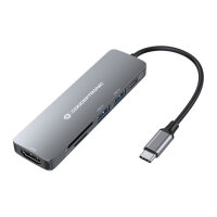 CONCEPTRONIC 6-1 Dock USB-C->HDMI/2xUSB-A/SD/TF/+ 15cm gr