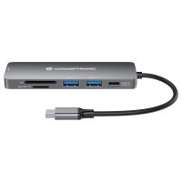 CONCEPTRONIC 6-1 Dock USB-C->HDMI/2xUSB-A/SD/TF/+ 15cm gr