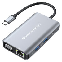 CONCEPTRONIC 7-1 Dock USB-C->HDMI/3xUSB-A/VGA/+ 25cm gr