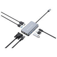 CONCEPTRONIC 7-1 Dock USB-C->HDMI/3xUSB-A/VGA/+ 25cm gr