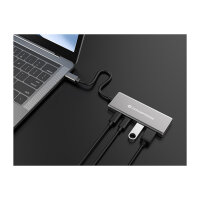 CONCEPTRONIC 4-1 Dock USB-C->2xUSB-C/2xUSB-A/100WPD 25cm gr