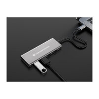 CONCEPTRONIC 4-1 Dock USB-C->2xUSB-C/2xUSB-A/100WPD 25cm gr