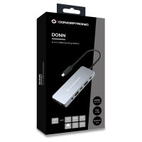 CONCEPTRONIC 6-1 Dock USB-C->HDMI/USB-A/GbE/AUX/+ 18cm gr