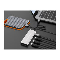 CONCEPTRONIC 4-1 Dock USB-C->3xUSB-C/100WPD 25cm gr