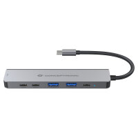 CONCEPTRONIC 6-1 Dock USB-C->HDMI/2xUSB-A/2xUSB-C/+ 25cm gr