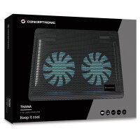 CONCEPTRONIC 2-Fan USB-A2.0 Laptop-Kühlpad 3Kg 15.6" sw