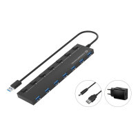 CONCEPTRONIC 7-Port Hub USB-A3.0->7xA3.2Gen1/DC m.Netz. sw