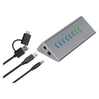 CONCEPTRONIC10-Port Hub USB-A3.0/-C Adap.->6xA3.0+m.Netz. gr