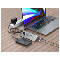 CONCEPTRONIC10-Port Hub USB-A3.0/-C Adap.->6xA3.0+m.Netz. gr