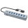 CONCEPTRONIC 7-Port Hub USB-A3.0/-C Adap.->7xA3.0 m.Netz. gr