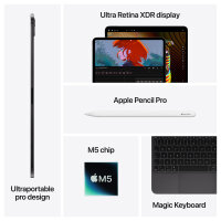Apple iPad Pro M5 Wi-Fi + Cellular 512GB with standard glass - Silver