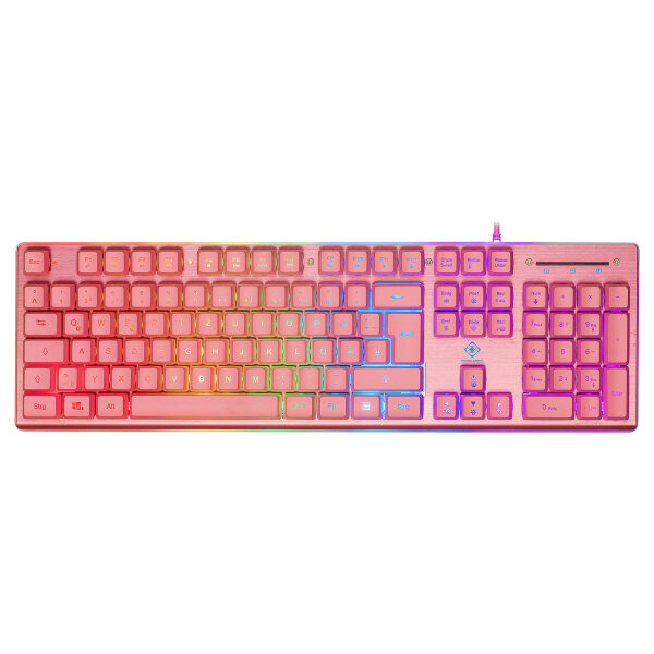 Deltaco Gaming Tastatur USB, RGB pink